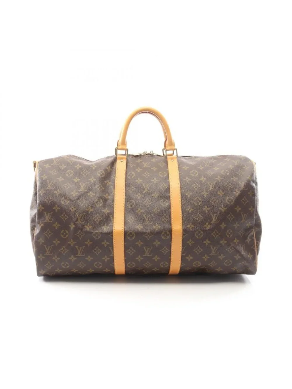Louis Vuitton Boston Bag Keepall Bandouliere 55 Monogram Canvas Leather
